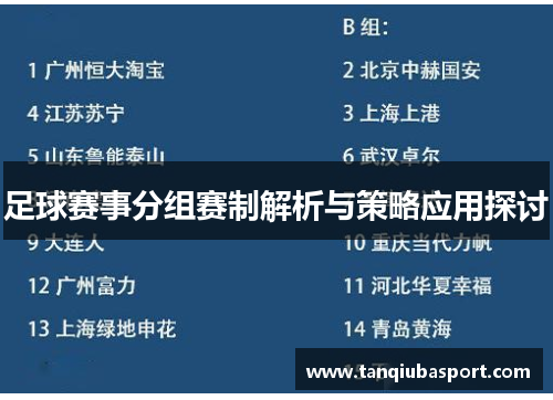 足球赛事分组赛制解析与策略应用探讨